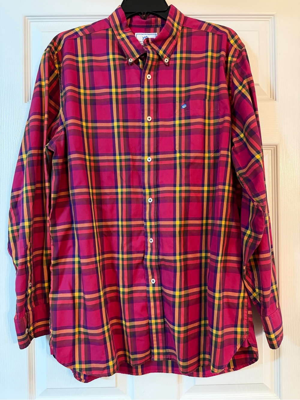 Southern Tide Men's Pink & Yellow Plaid Button-Down Shirt